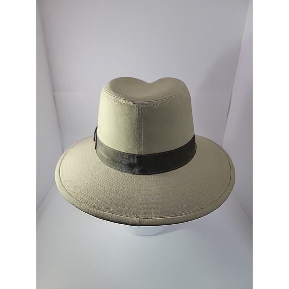 INDIANA JONES Khaki Brown‎ COTTON TWILL 3" Brim MEN'S SAFARI OUTBACK HAT Sz XL - Picture 5 of 7